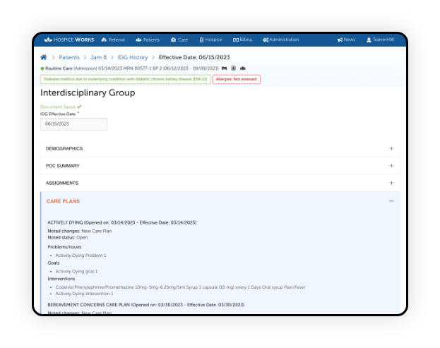 Hospiceworks app dashboard